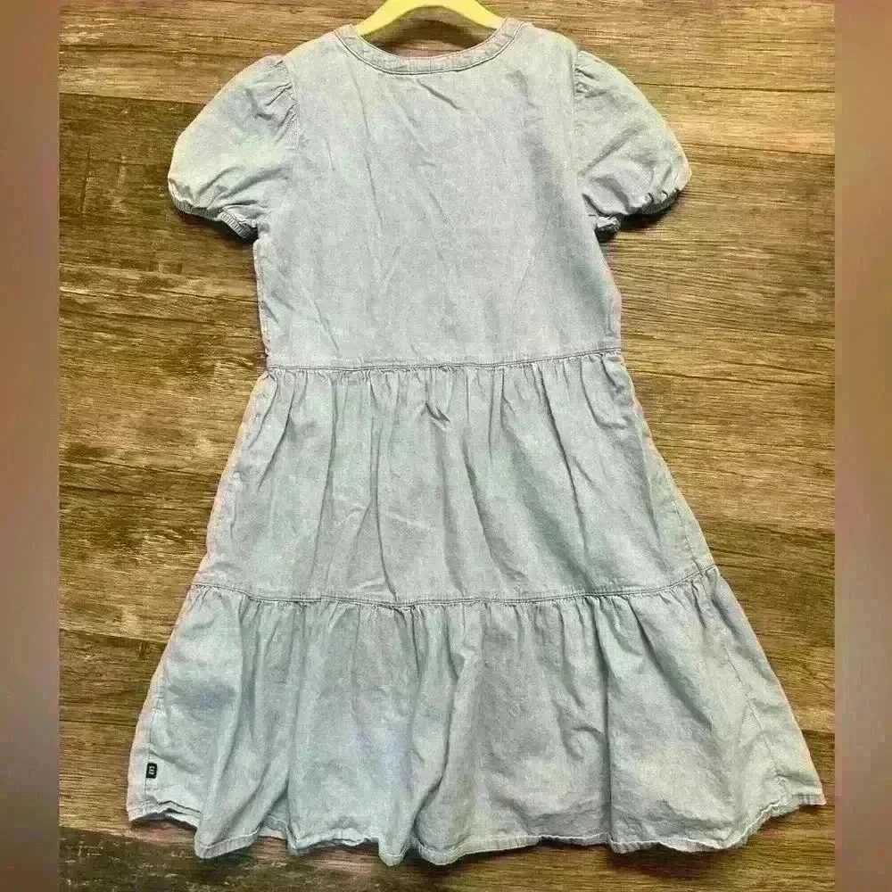GAP Girls Blue Jean Tiered Ruffled Sundress Size XL